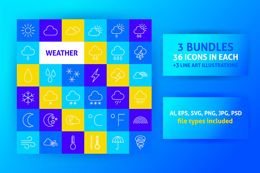 Weather Line Art Icons in Weather Icons - product preview 8