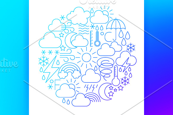 Weather Line Art Icons in Weather Icons - product preview 3