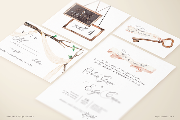 Beige Forest Wedding Invitations in Wedding Templates - product preview 2