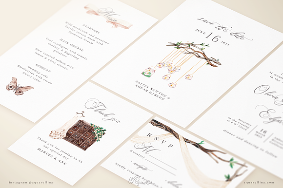 Beige Forest Wedding Invitations in Wedding Templates - product preview 3