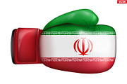 Boxing gloves with Iran Flag