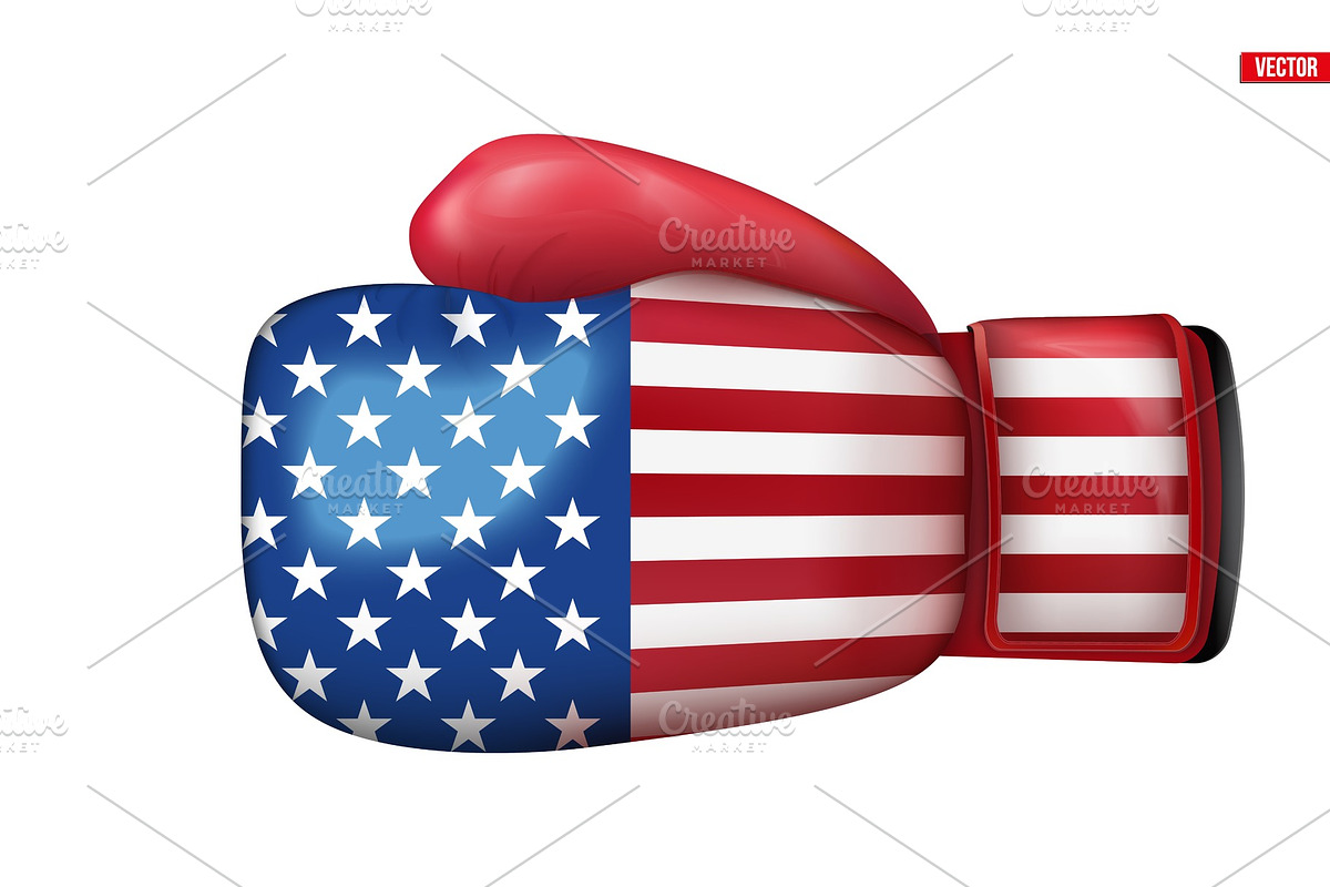 Boxing gloves with USA Flag in Illustrations - product preview 8