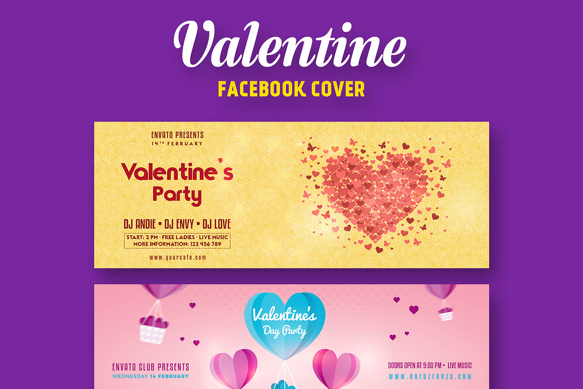 Valentine Facebook Cover in Facebook Templates - product preview 8