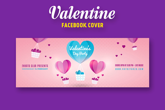 Valentine Facebook Cover in Facebook Templates - product preview 1