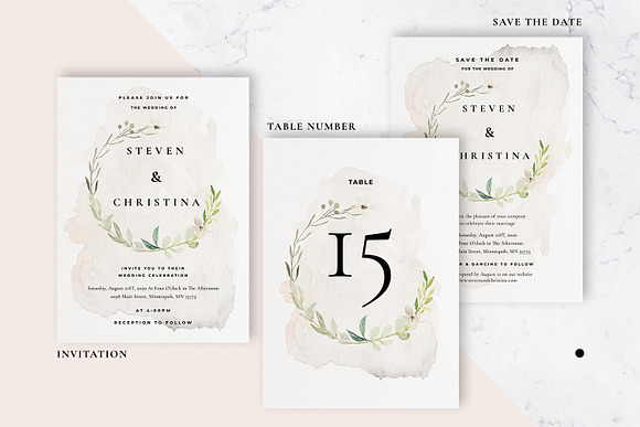Foliage Wedding Invitation in Wedding Templates - product preview 1