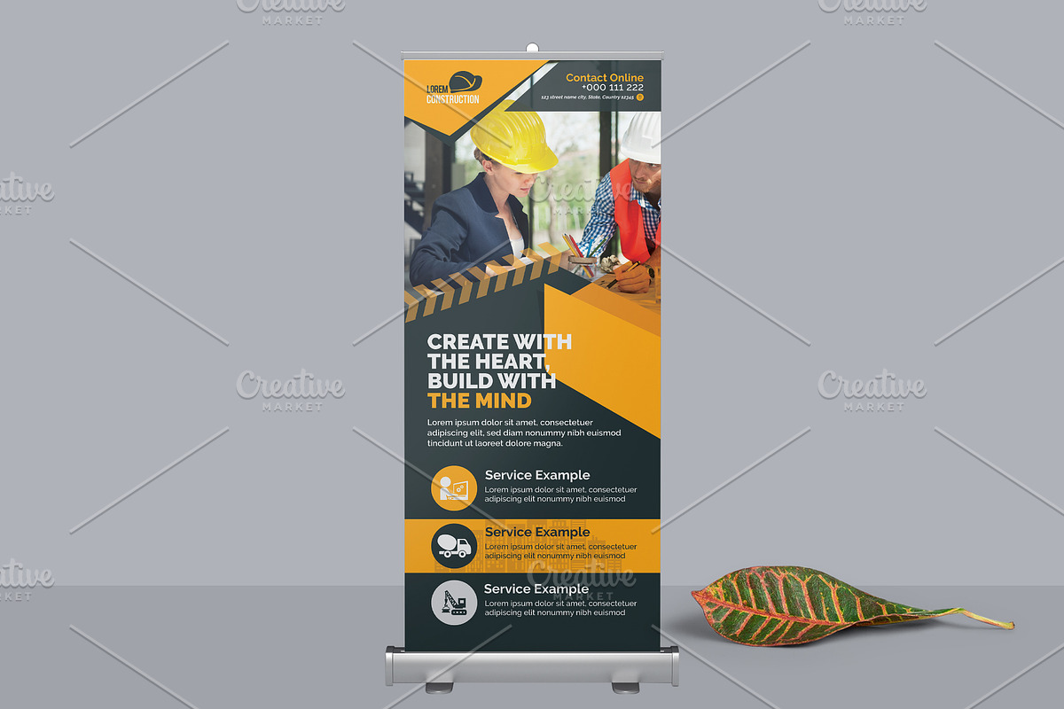 Construction Rollup Banner in Flyer Templates - product preview 8