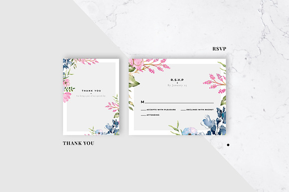 Watercolour Wedding Invitation in Wedding Templates - product preview 3