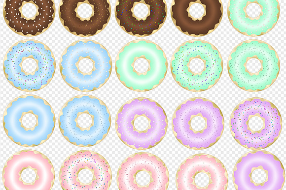 Pastel Doughnut Clipart in Illustrations - product preview 2