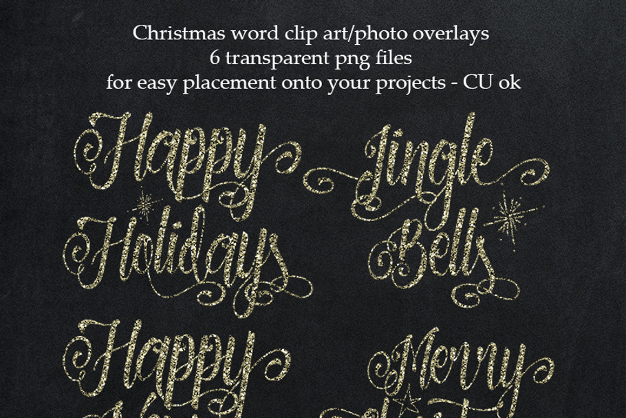 Silver Christmas overlays, clipart in Graphics - product preview 8
