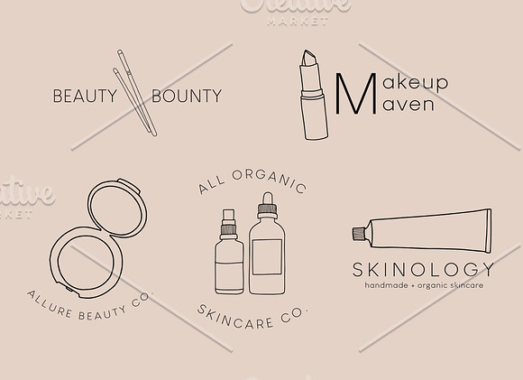 Skincare and Beauty Logo Elements in Illustrations - product preview 2