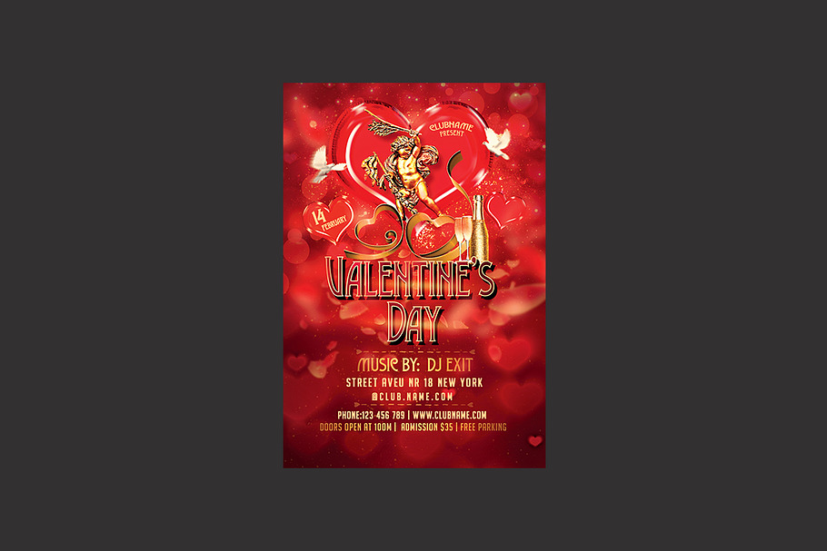 Valentines Day Party Flyer in Flyer Templates - product preview 8