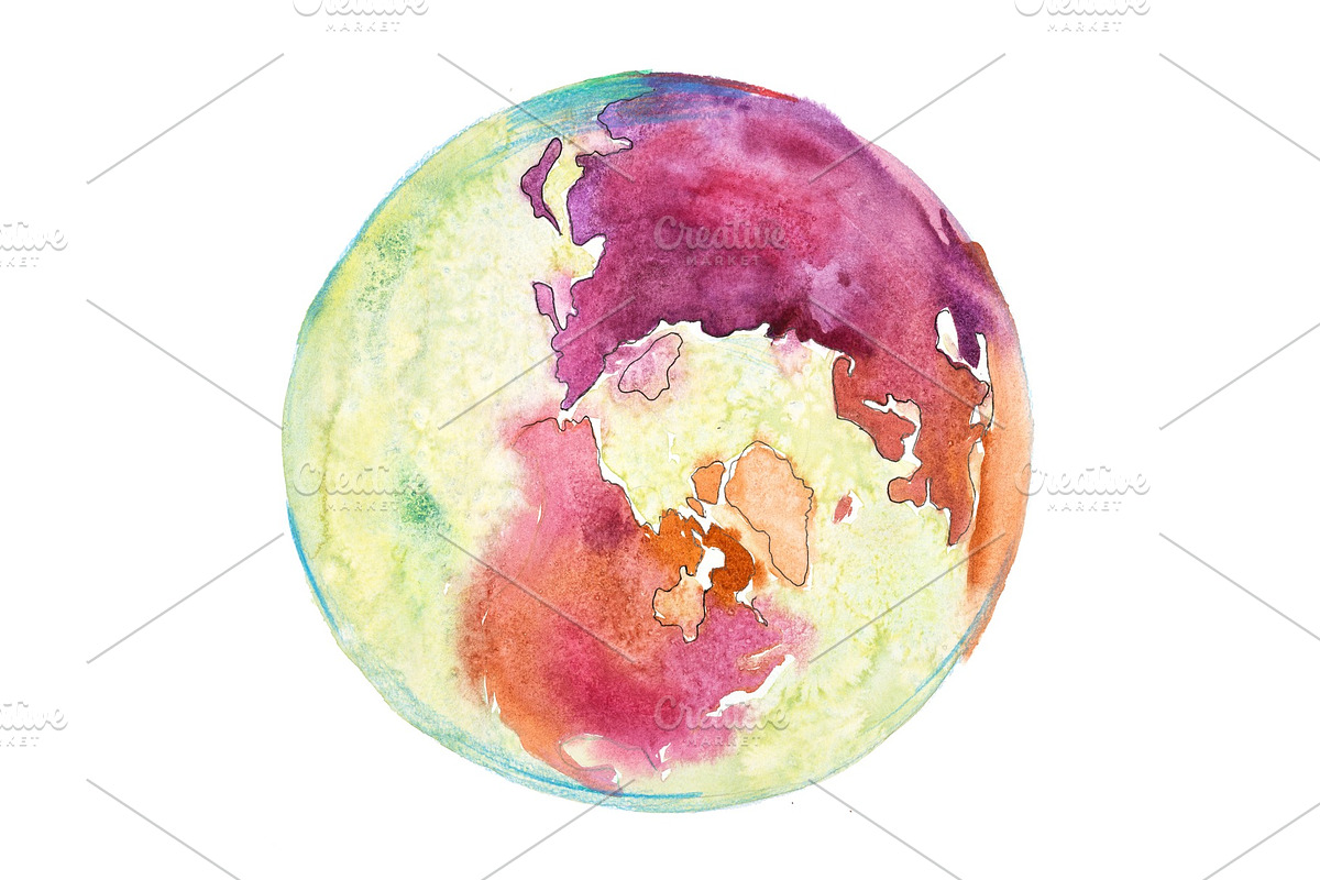 Earth planet. View of Eurasia and in Illustrations - product preview 8