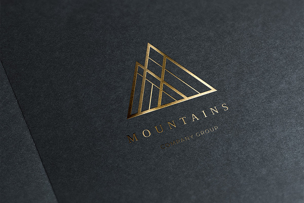 Mountains. Linear geometric logo