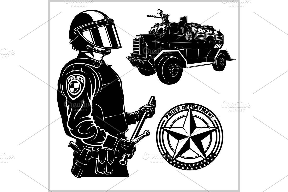 Special Police Cars and Police man - in Illustrations - product preview 8