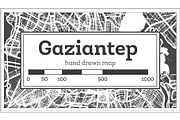 Gaziantep Turkey City Map in Retro