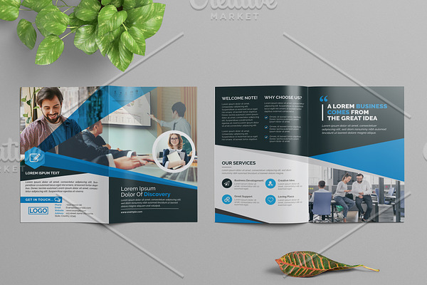 Blue Corporate Bifold Brochure