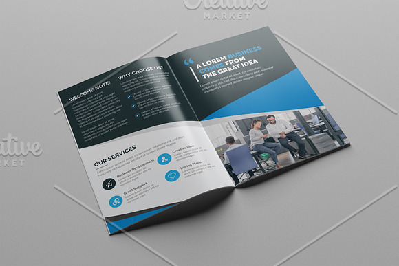 Blue Corporate Bifold Brochure in Brochure Templates - product preview 3