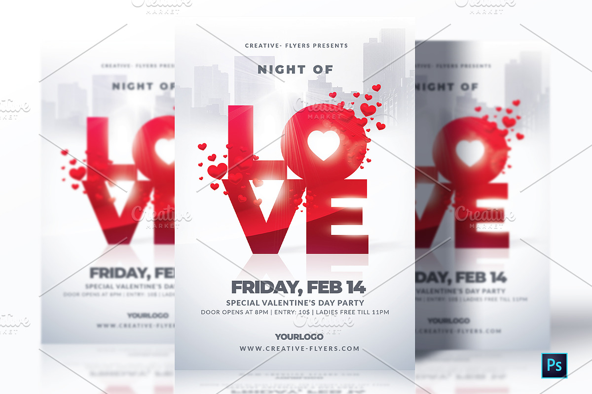 Valentine's Day Flyer Template in Flyer Templates - product preview 8