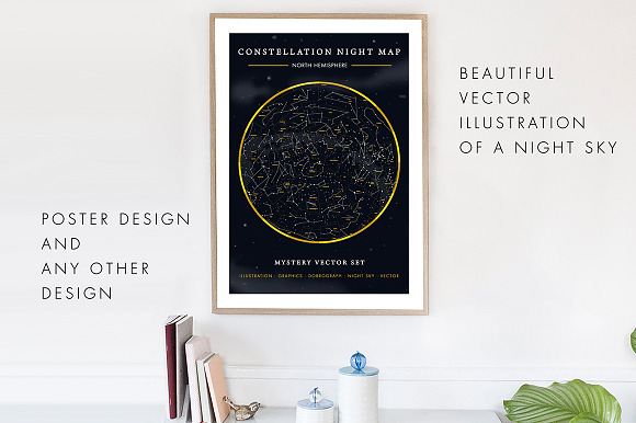 Night Sky with Constellations in Illustrations - product preview 1