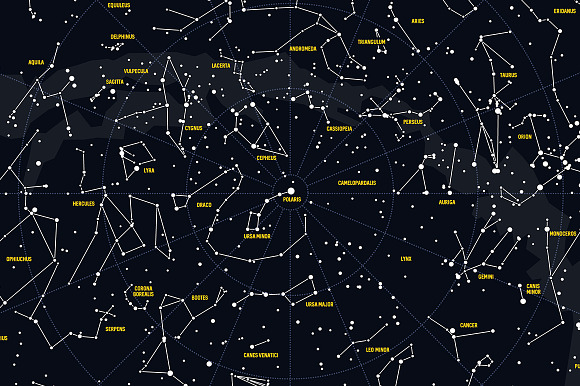 Night Sky with Constellations in Illustrations - product preview 3
