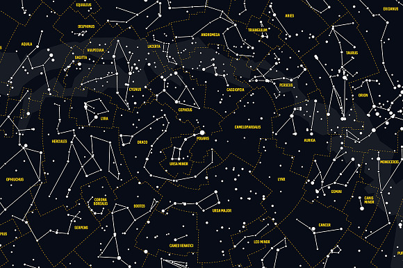Night Sky with Constellations in Illustrations - product preview 4