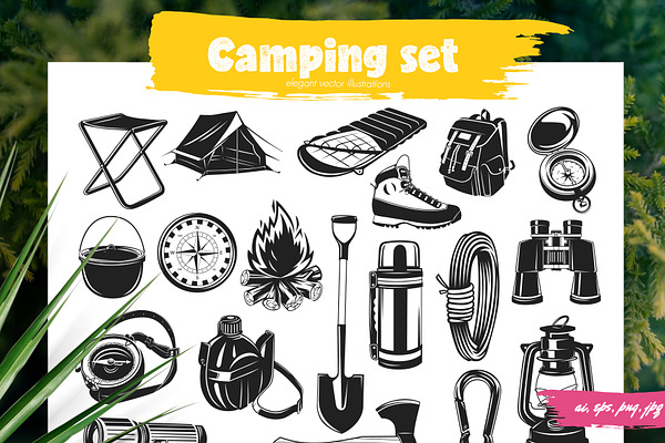 Camping and adventure emblems