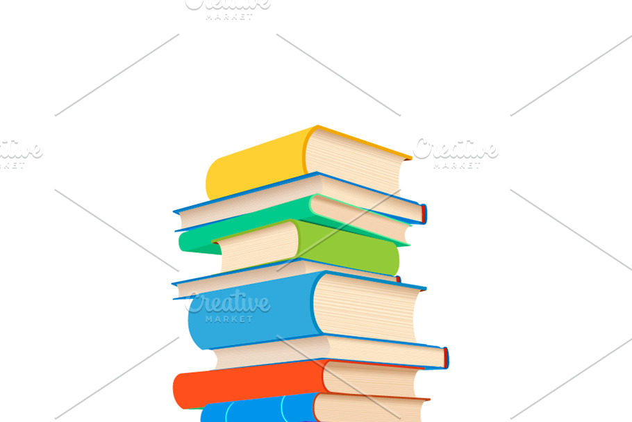 Stack of different colorful textbook in Objects - product preview 8