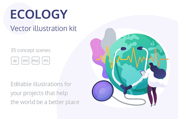 Ecology vector illustration kit in Web Elements - product preview 2
