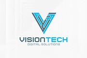 Vision Tech - Letter V Logo