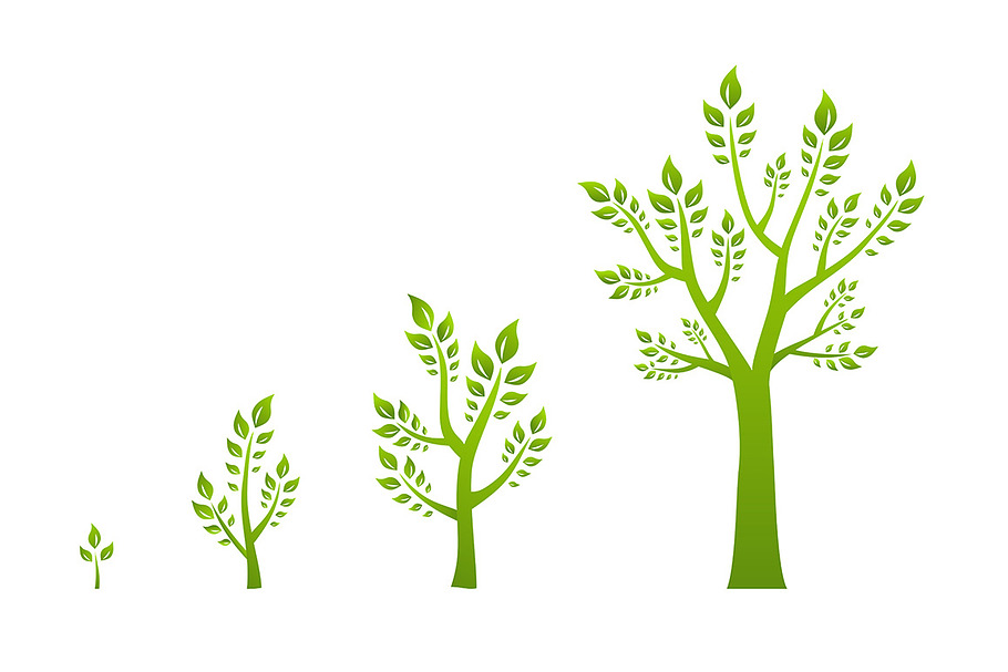 Green tree growth eco concept in Illustrations - product preview 8