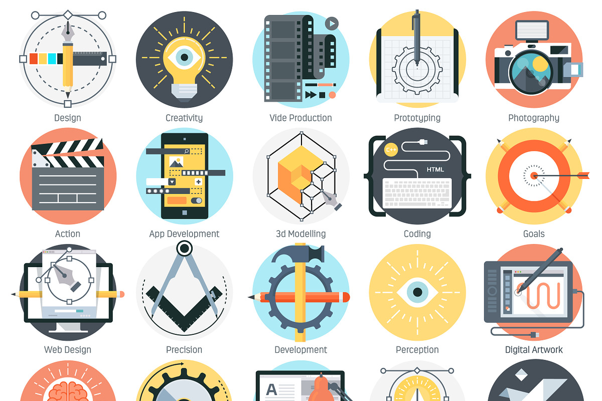 Design and production icon set in Icons - product preview 8
