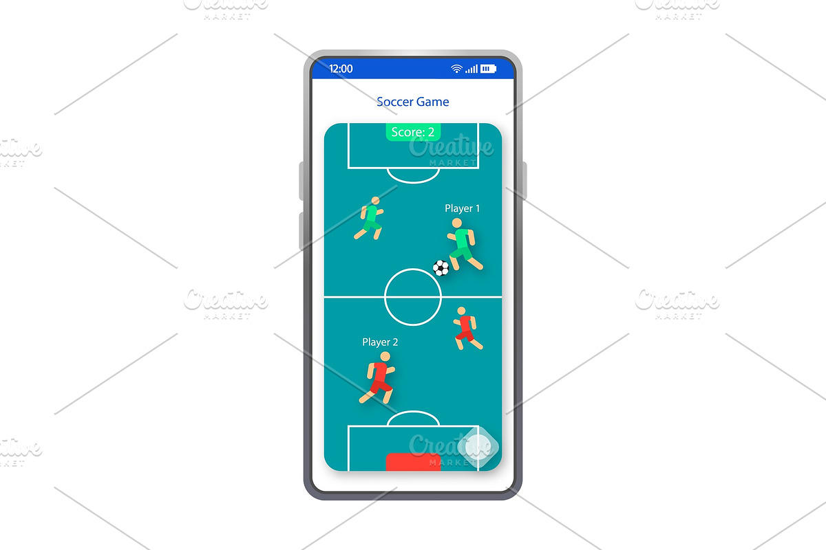 Soccer game app smartphone interface in Mobile & Web Mockups - product preview 8