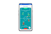 Soccer game app smartphone interface
