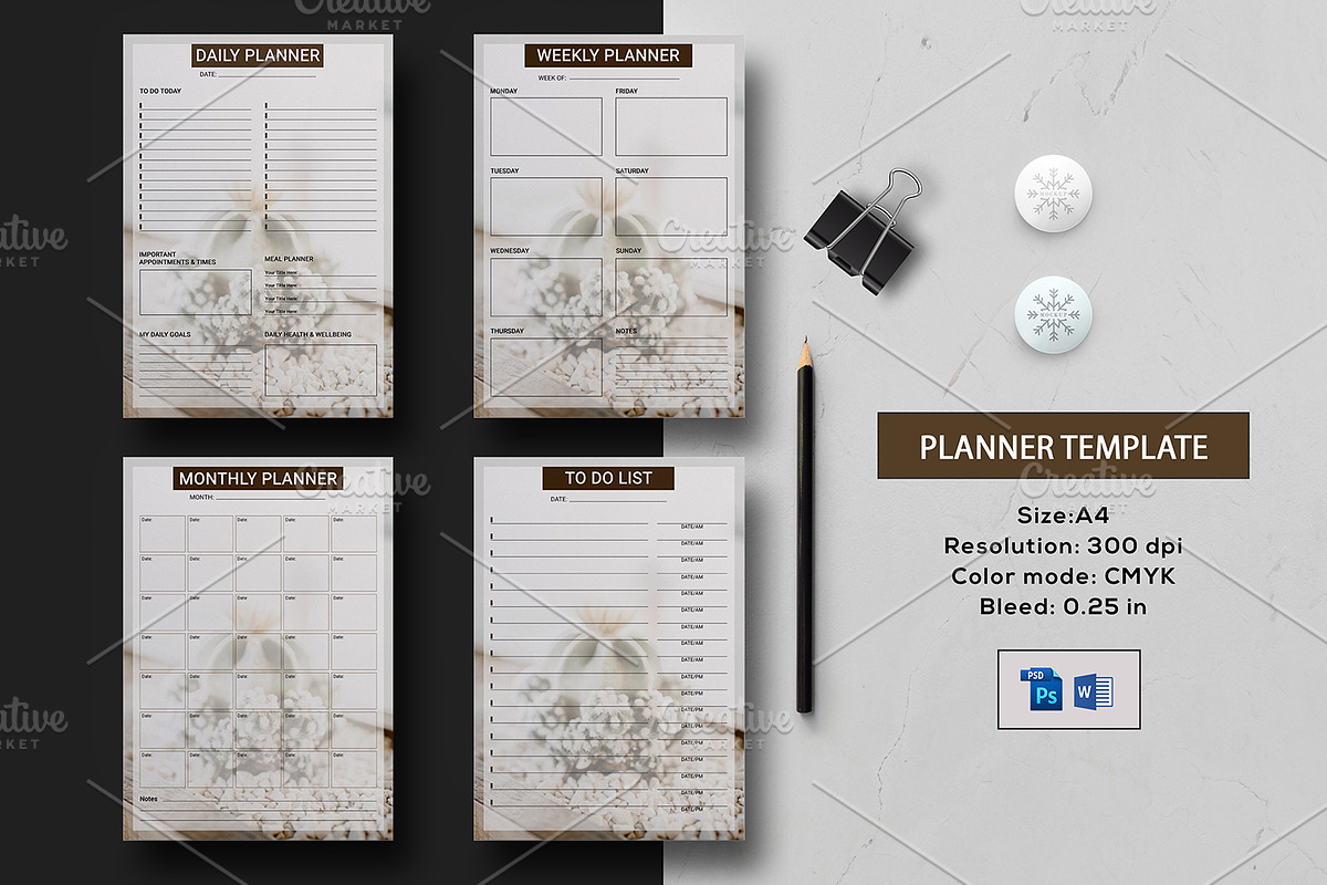 Planner Template V08 in Stationery Templates - product preview 8