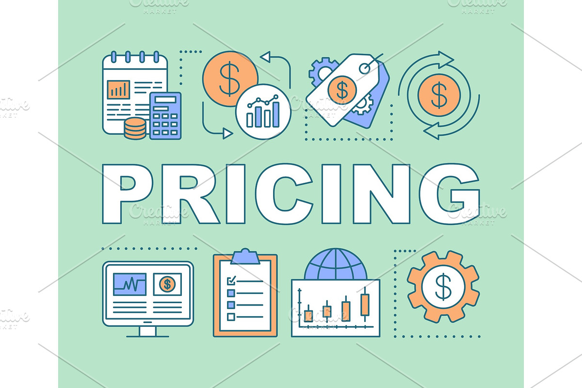 Pricing word concepts banner in Icons - product preview 8