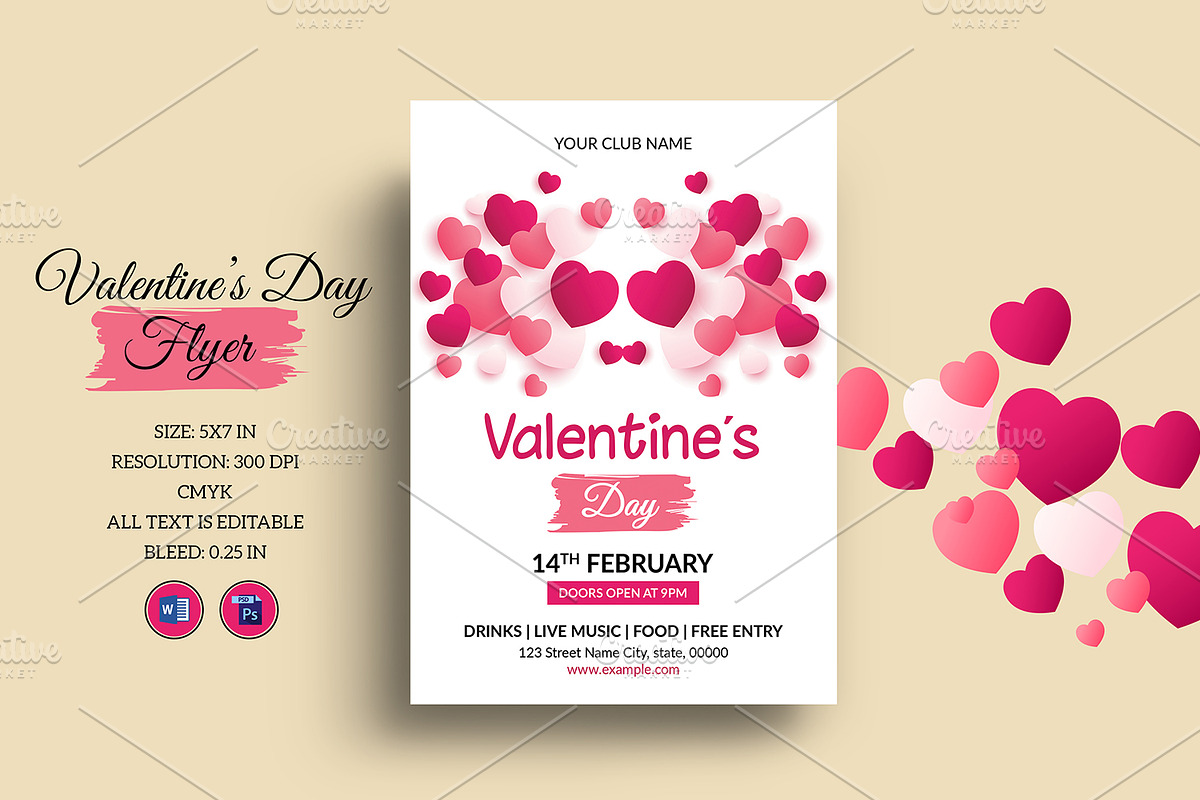 Valentines Party Flyer V1135 in Invitation Templates - product preview 8