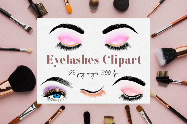Eyelashes Clipart, Glam Eyes