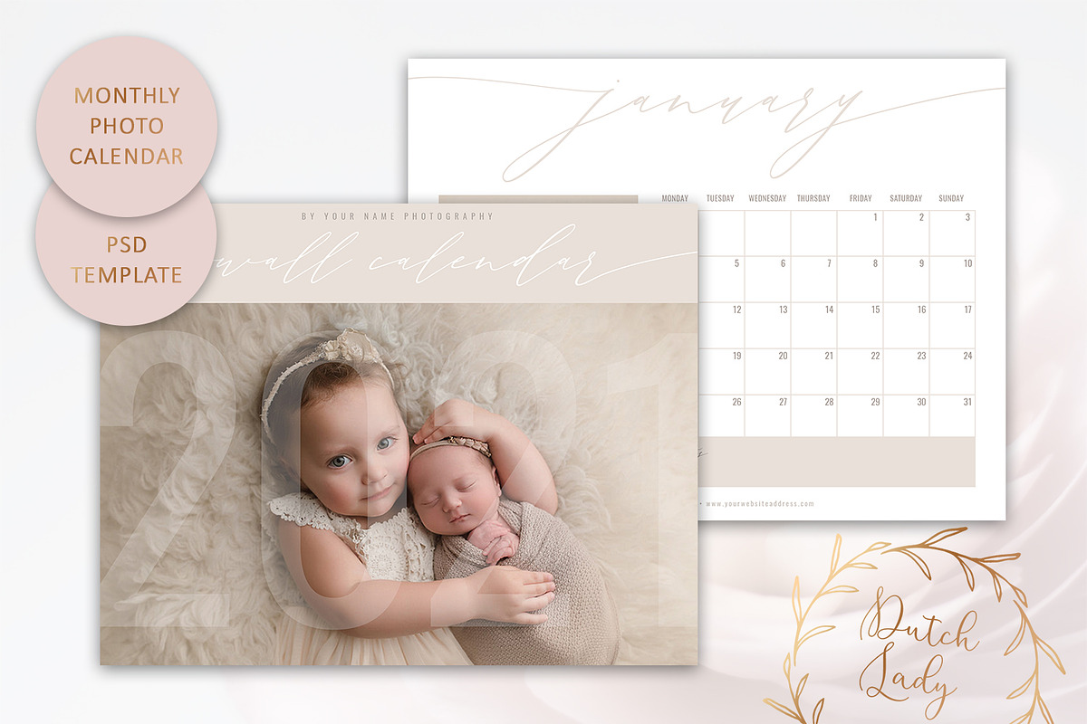 PSD Photo Calendar Template 2021 #3 in Stationery Templates - product preview 8