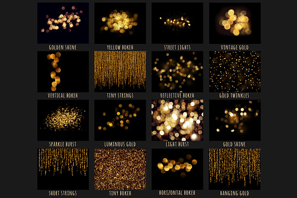Gold bokeh overlays in Objects - product preview 6