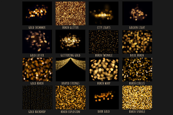 Gold bokeh overlays in Objects - product preview 7