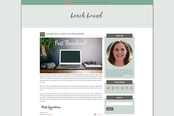 Beach Bound - Wordpress Theme in WordPress Blog Themes - product preview 1