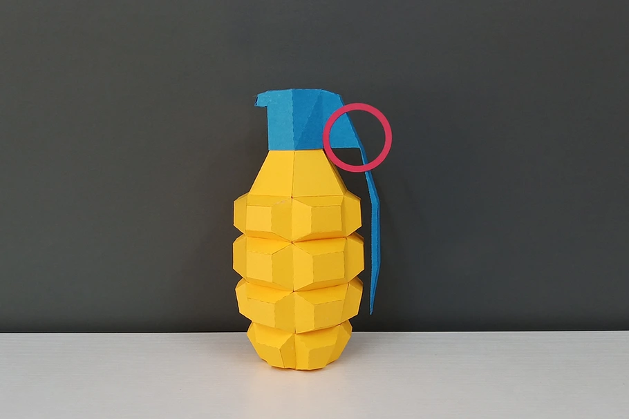 DIY Hand Grenade - 3d papercraft in Templates - product preview 8