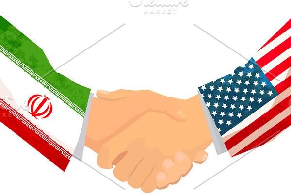 USA and IRAN handshake