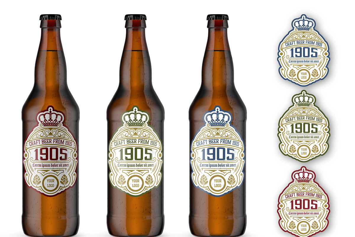 Vintage-Style Beer Label Layout in Flyer Templates - product preview 8