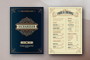 Restaurant Menu Layout with Ornament