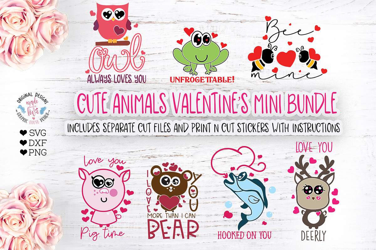 Valentine Cute Animal Quotes in Illustrations - product preview 8