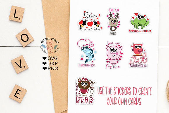Valentine Cute Animal Quotes in Illustrations - product preview 1