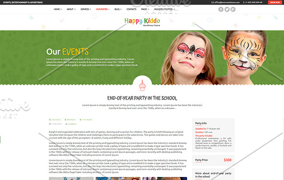 WordPress kids responsive theme in WordPress Business Themes - product preview 1