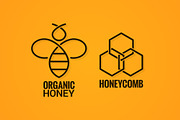Bee logo and honeycombs label.