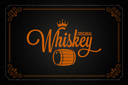 Whiskey barrel label design logo.